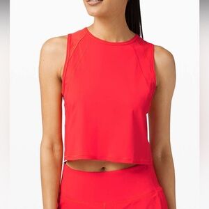LULULEMON SCULPT TANK CROPPED - SIZE 6 - CARNATION RED